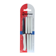 Load image into Gallery viewer, IVO SAG Pack of 6 Wide Serrated Knives with Plastic Handle - Available in Several Colors
