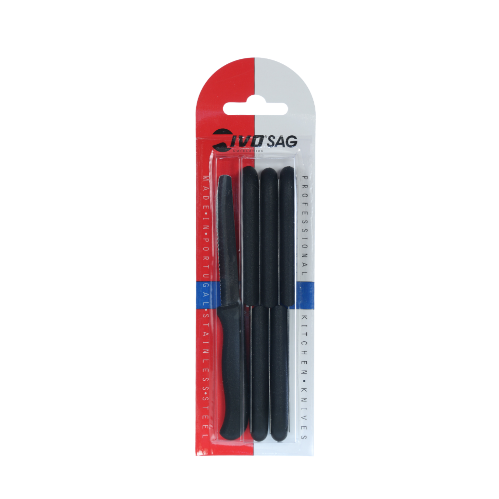 IVO SAG Pack of 6 Round Tip Knives with Plastic Handle - Available in Several Colors