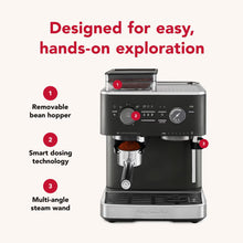 Load image into Gallery viewer, Semi Automatic Espresso Machine with Burr Grinder - Cast Iron Black
