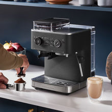 Load image into Gallery viewer, Semi Automatic Espresso Machine with Burr Grinder - Cast Iron Black
