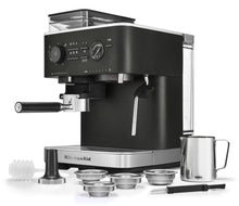Load image into Gallery viewer, Semi Automatic Espresso Machine with Burr Grinder - Cast Iron Black
