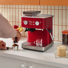 Load image into Gallery viewer, Semi Automatic Espresso Machine with Burr Grinder - Candy Apple
