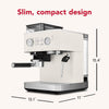 Semi Automatic Espresso Machine with Burr Grinder - Porcelain White