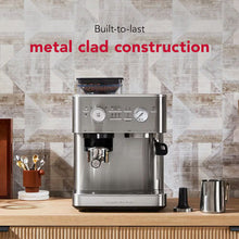Load image into Gallery viewer, Semi Automatic Espresso Machine with Burr Grinder - Brushed Stainless Steel
