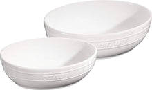 Load image into Gallery viewer, Staub Set of Ceramic Bowls, White - 23cm &amp; 27cm
