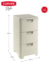 Load image into Gallery viewer, Curver Rattan Style 3 Drawers, Off-White
