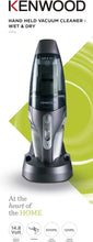 Load image into Gallery viewer, Kenwood Wet &amp; Dry Cordless Handheld Vacuum Cleaner - Silver, 15 Volts
