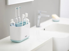 Load image into Gallery viewer, Joseph Joseph EasyStore Large Toothbrush Holder - Light Blue &amp; White
