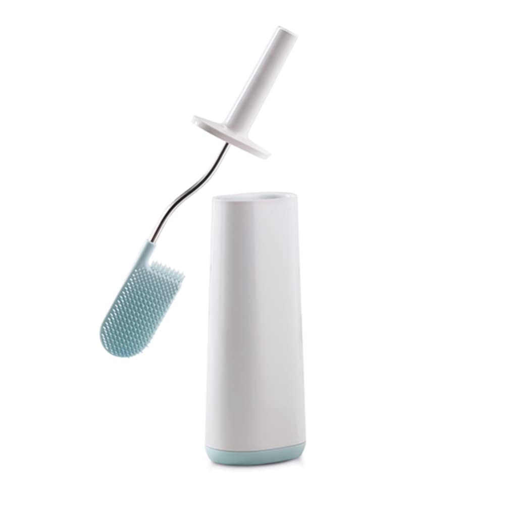 Joseph Joseph Flex Smart Toilet Brush with holder - White & Light Blue