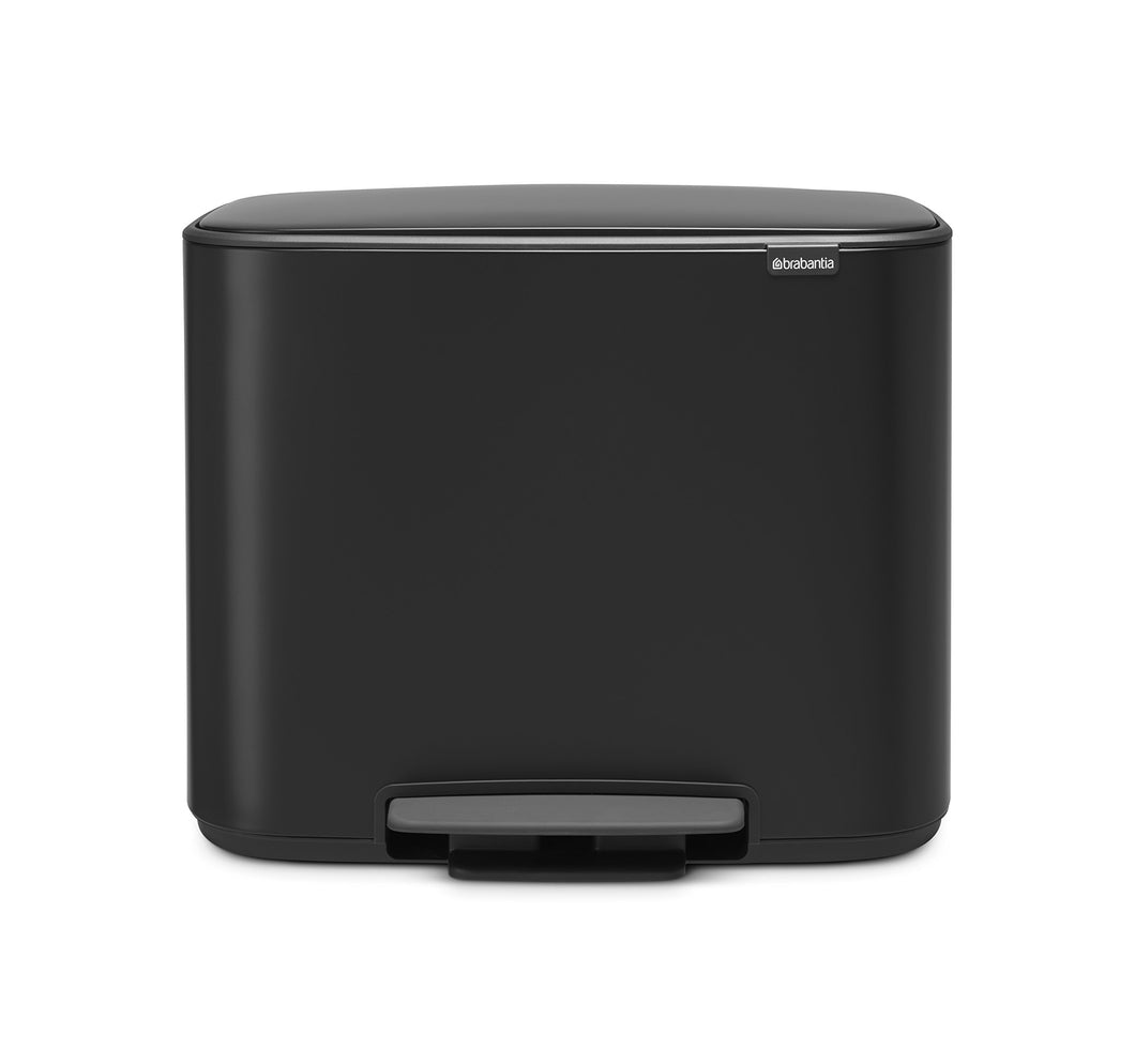 Brabantia Bo Pedal Bin - 3 X 11 Liters, Matt Black