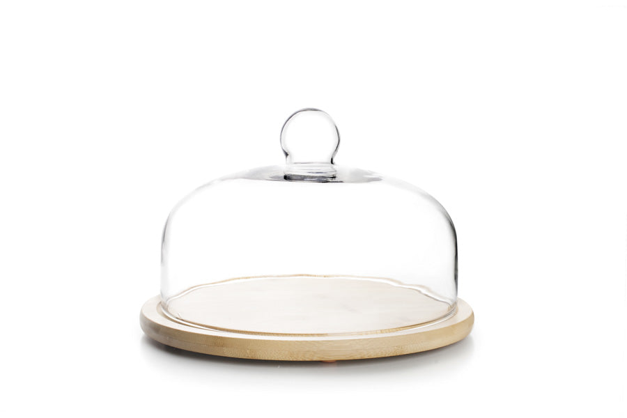 Ibili Glass Cover with Bamboo Base (XL) - 26cm