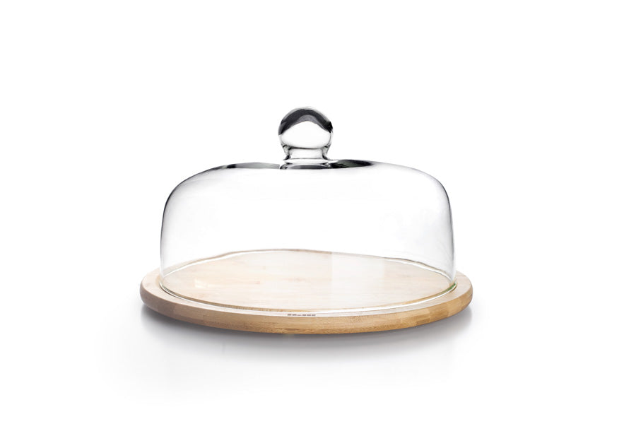 Ibili Glass Cover with Bamboo Base (XXL) - 30cm