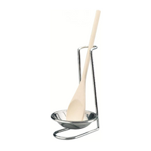 Load image into Gallery viewer, Ibili Cooking Tool Stand with Wooden Spoon - Stainless Steel

