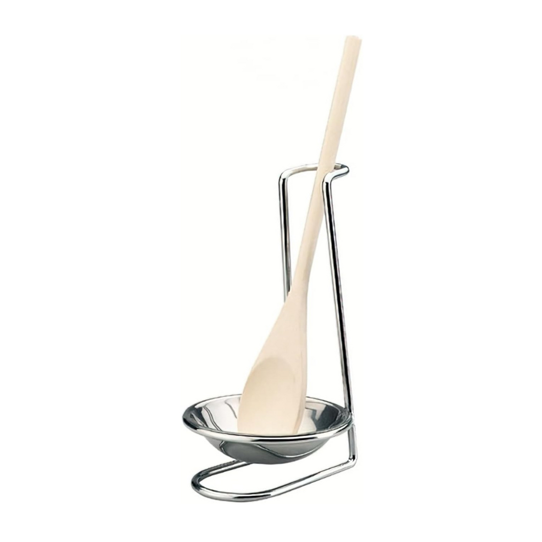 Ibili Cooking Tool Stand with Wooden Spoon - Stainless Steel