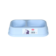 Load image into Gallery viewer, Gab Plastic Pet Food Bowl with 2 Cavities, Small - Available in Several Colors
