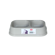 Load image into Gallery viewer, Gab Plastic Pet Food Bowl with 2 Cavities, Small - Available in Several Colors
