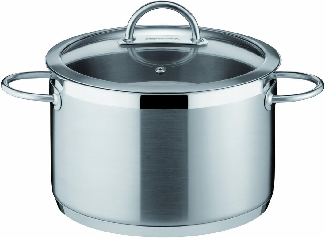 Tescoma Vision Stainless Steel Deep Pot with Glass Cover - 9 Liters, 24cm