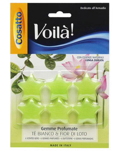 Cosatto White Tea Fragrant Gems for Wardrobe - Pack of 6.