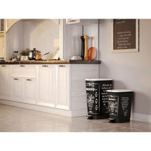 Load image into Gallery viewer, Kis (by Curver) Chic &quot;Coffee Menu&quot; Pedal Bin, Large - 50 Liters, Black
