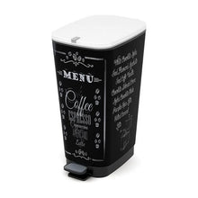 Load image into Gallery viewer, Kis (by Curver) Chic &quot;Coffee Menu&quot; Pedal Bin, Large - 50 Liters, Black
