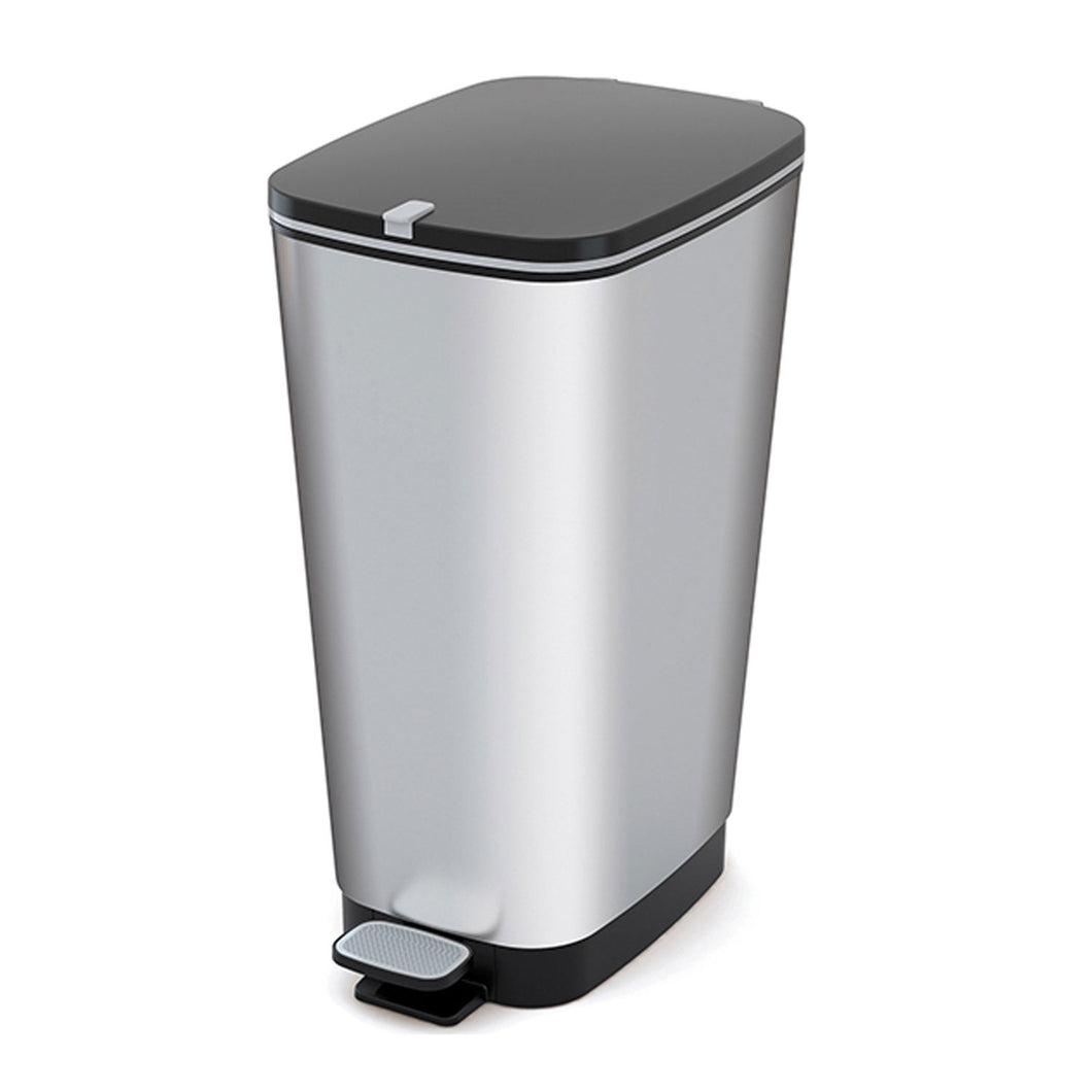 Kis (by Curver) Chic Pedal Bin, Large - 50 Liters, Silver