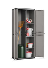 Load image into Gallery viewer, Keter Gear Multi-Use Storage Cabinet with Base - 68 x 39 x 166cm, Grey &amp; Black

