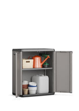 Load image into Gallery viewer, Keter Piu Storage Cabinet with Base - 68 x 39 x 97cm, Grey &amp; Black
