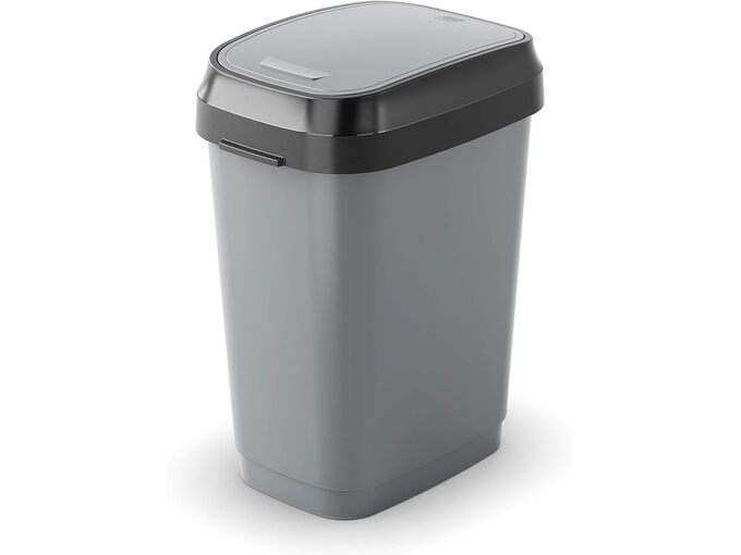 Kis (by Curver) Dual Swing Bin, Medium - 25 Liters, Grey