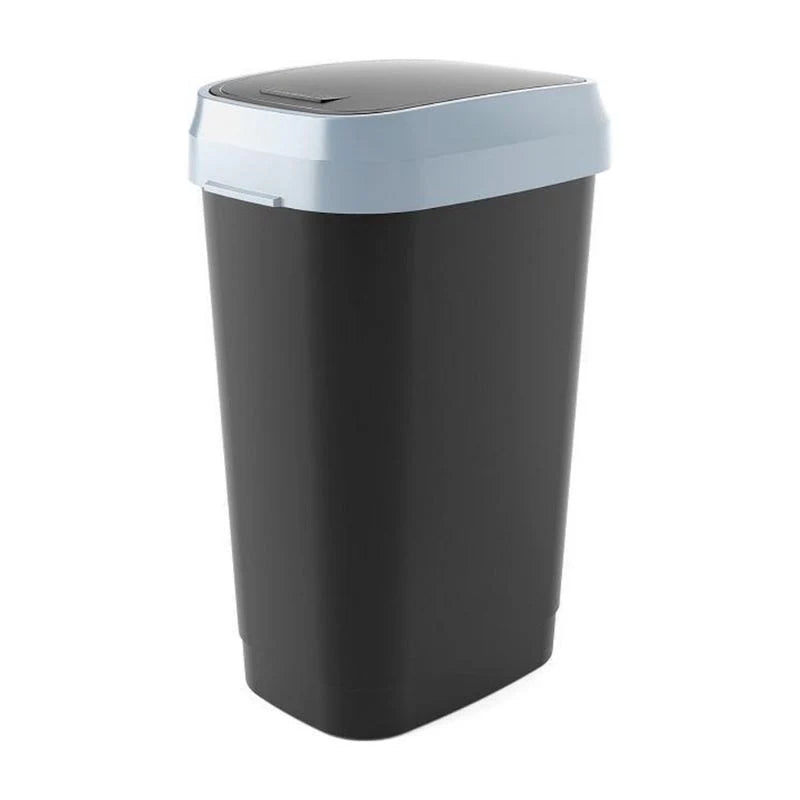 Kis (by Curver) Dual Swing Bin, Large - 50 Liters, Black