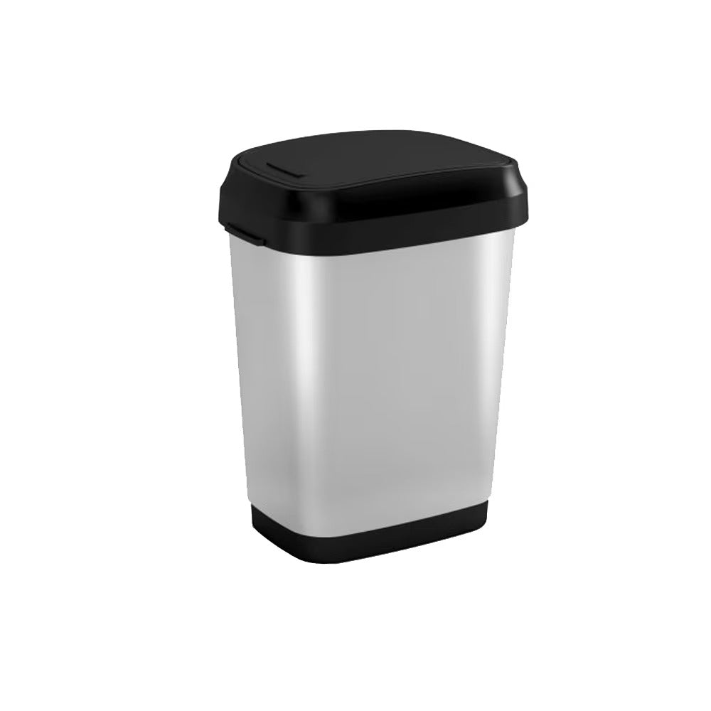 Kis (by Curver) Dual Swing Bin, Medium - 25 Liters, Silver