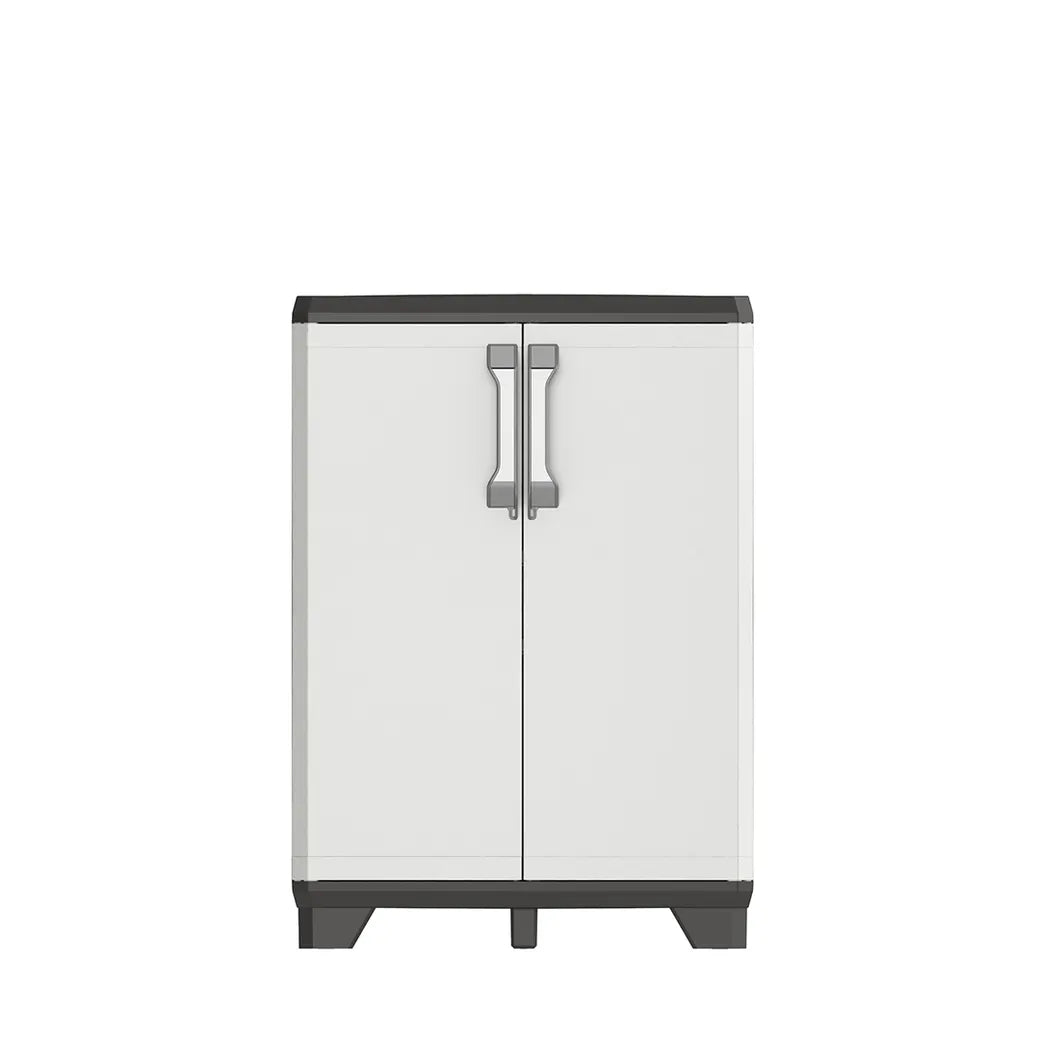 Keter Gear Storage Cabinet with Base - 68 x 39 x 97cm, White & Black