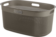 Load image into Gallery viewer, Curver Filo Laundry Basket with Dots - 45 Liters, Cappuccino

