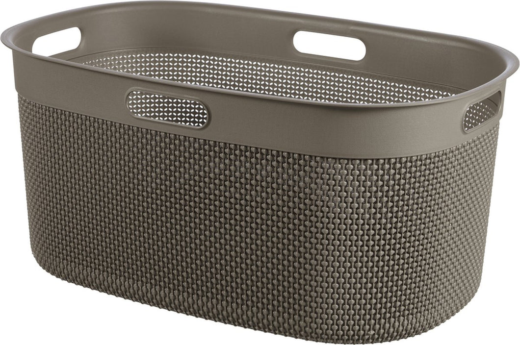 Curver Filo Laundry Basket with Dots - 45 Liters, Cappuccino