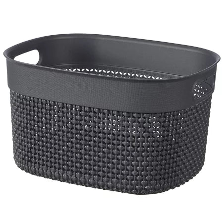 Curver Filo Basket, X-Small - 3.5 Liters, 24 x 18 x 12cm - Dark Grey