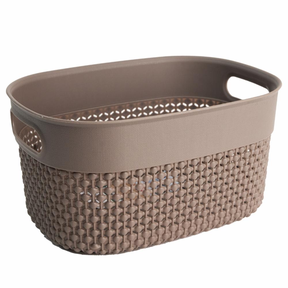 Curver Filo Basket, X-Small - 3.5 Liters, 24 x 18 x 12cm - Cappuccino