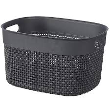 Curver Filo Basket, Small - 6 Liters, 15 x 27 x 22cm - Dark Grey