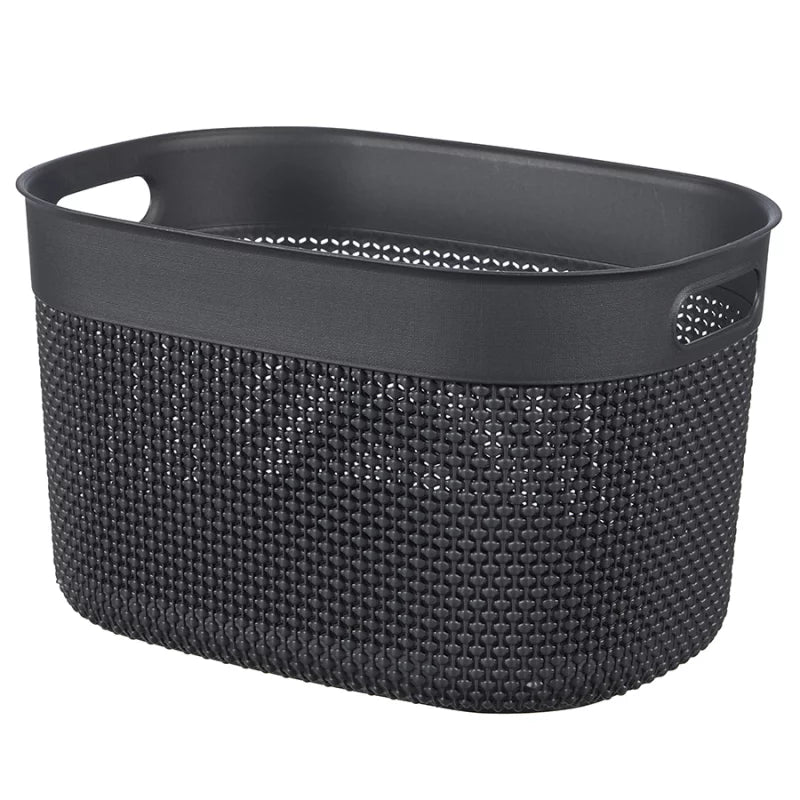 Curver Filo Basket, Medium - 12 Liters, 15 x 38 x 29cm - Dark Grey