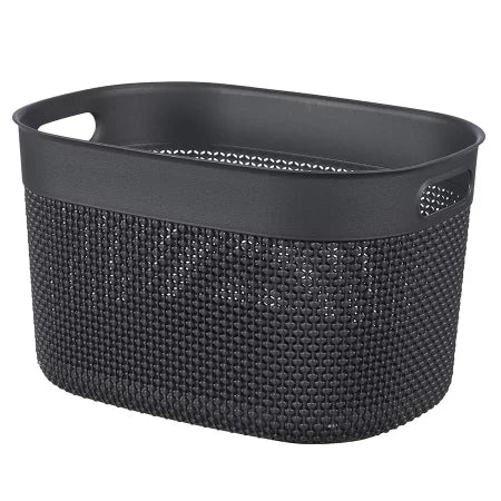 Curver Filo Basket, Large - 18 Liters, 22 x 38 x 29cm - Dark Grey