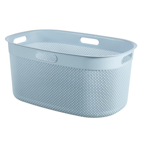 Curver Filo Laundry Basket with Dots - 45 Liters, Light Blue