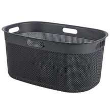 Load image into Gallery viewer, Curver Filo Laundry Basket with Dots - 45 Liters, Dark Grey
