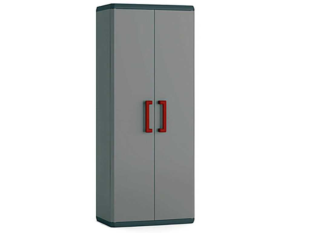Keter Quadra Storage Cabinet with Base - 68 x 39 x 166cm, Grey