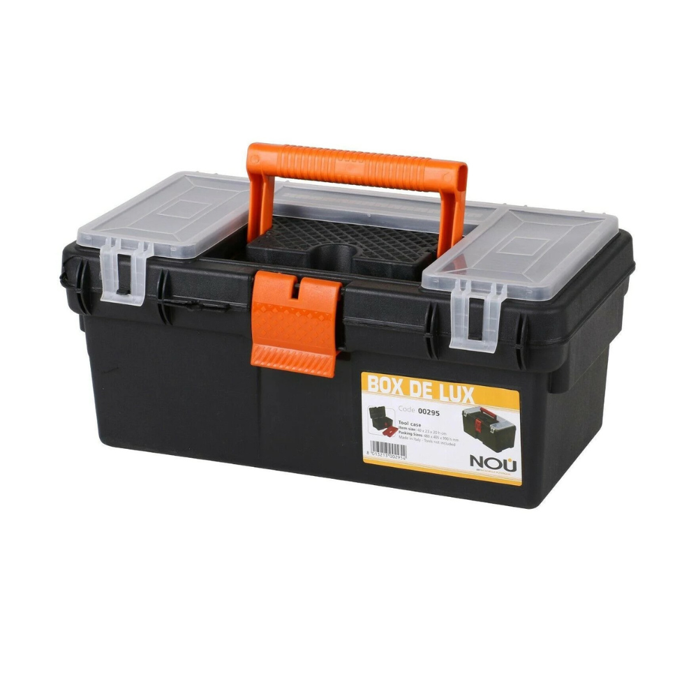 NOU Box De Lux Tool Box - 40 x 23 x 20cm, Black