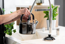 Load image into Gallery viewer, Vialli Design Kettle with Whistle Diamante - Polished Graphite, 1.5 Liters
