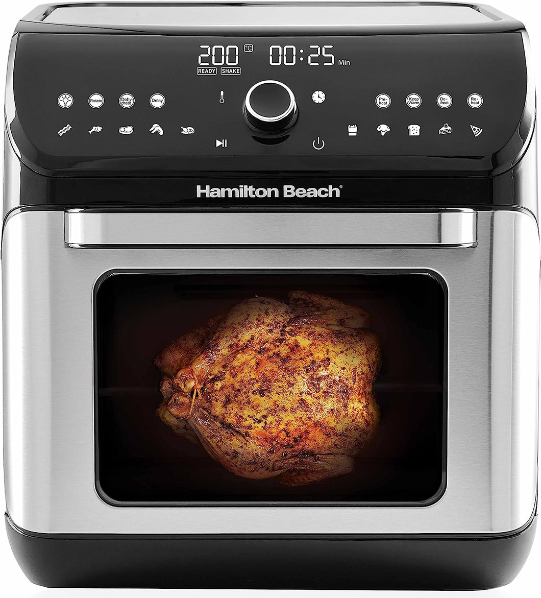 Hamilton Beach 1500-Watt 12-Slice Black Countertop Oven with