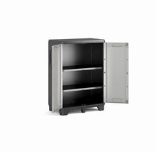 Load image into Gallery viewer, Keter Gear Storage Cabinet with Base - 68 x 39 x 97cm, White &amp; Black
