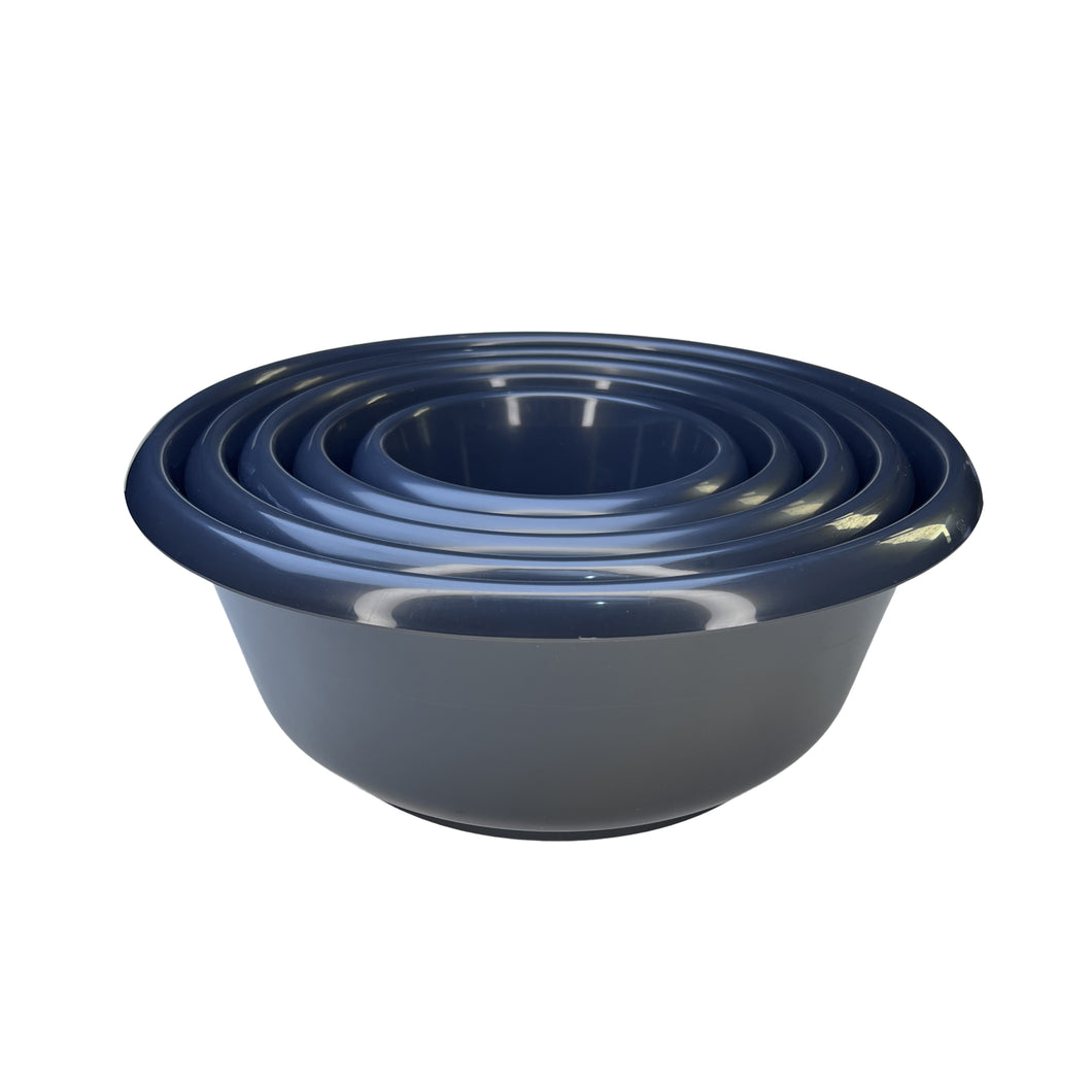 Gab Plastic Set of 5 Round Basins - Dark Grey