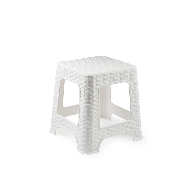 Plastic Forte Rattan Stool / Table - White