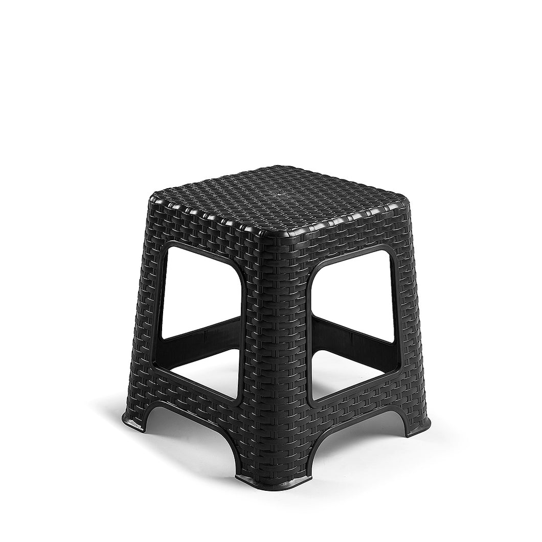 Plastic Forte Rattan Stool / Table - Black
