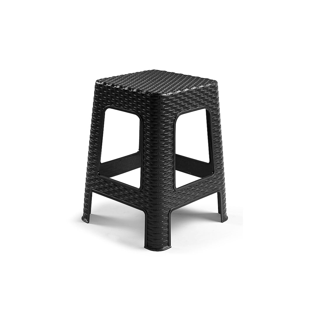 Plastic Forte Rattan Stool / Table - Black