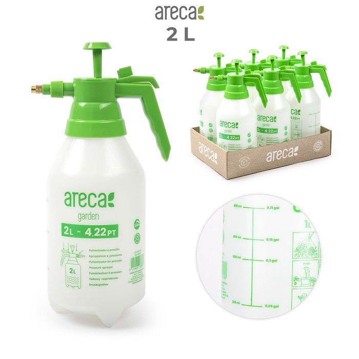 Plastic Forte Areca Pressure Sprayer Bottle with Measurements - 2 Liters